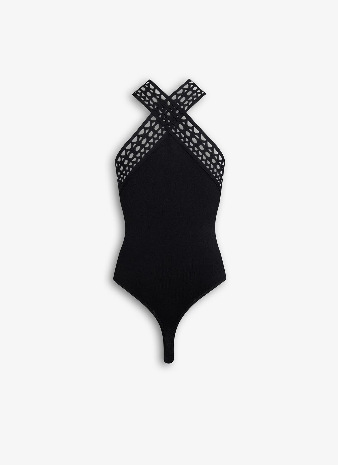 CROSS NECK VIENNE BODY ALAÏA BLACK CROSS NECK VIENNE BODY